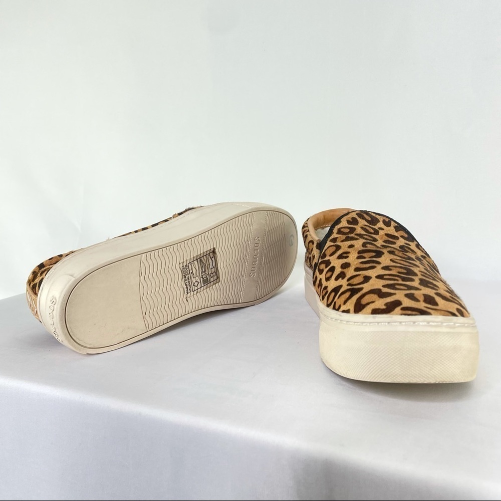 Soludos Bondi Leopard Print Calf Hair Slip-On Flatform Sneakers Sz 8 - Picture 10 of 10